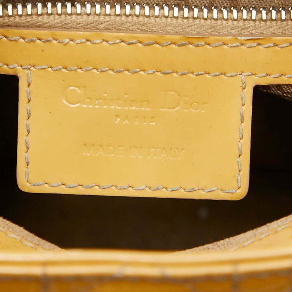 CHRISTIAN DIOR Yellow Leather Shoulder Bag - Picture 11 of 12